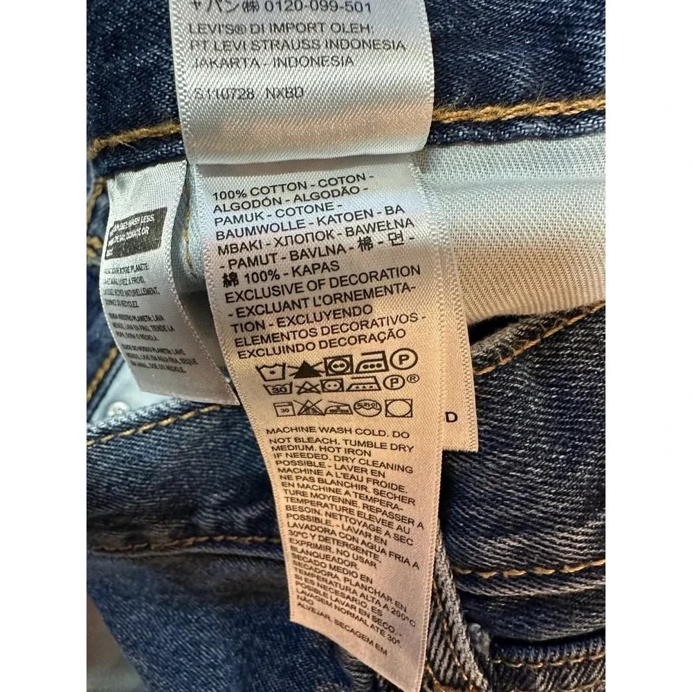 Levi's 505 Jeans Regular Straight Fit Mens Dark Blue Denim Size 38x32